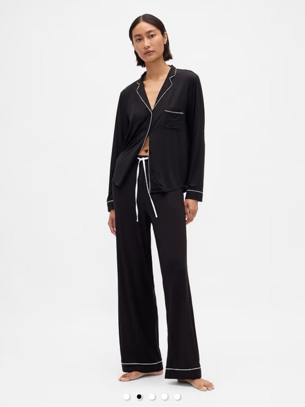 GAP Body Softest Modal Black White Matching Pajamas Set
